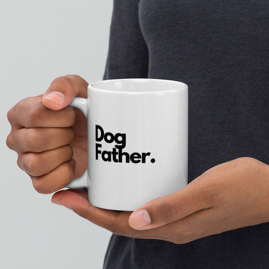 'Dog Father' 11oz White Glossy Mug