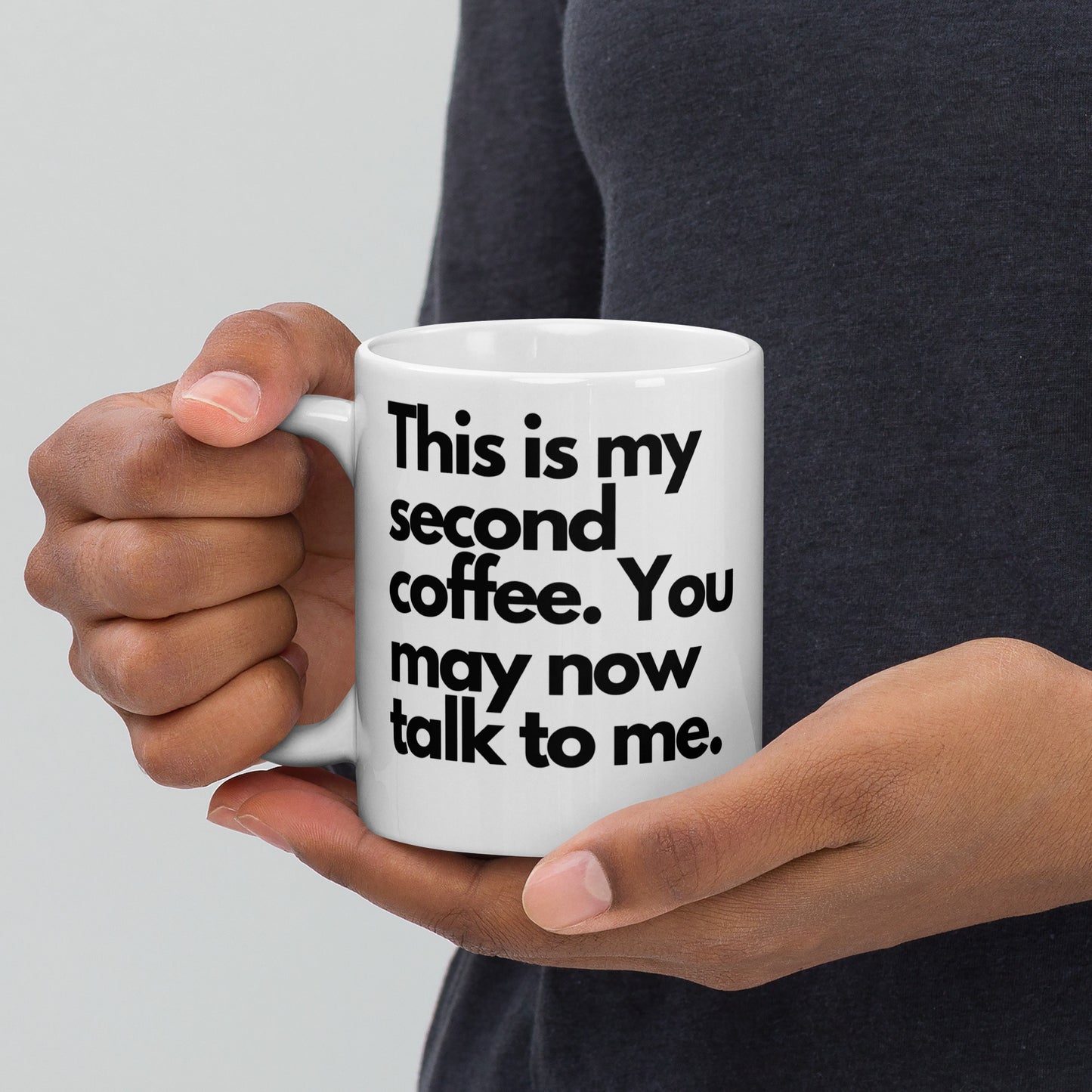 'Second Coffee' 11oz White Glossy Mug