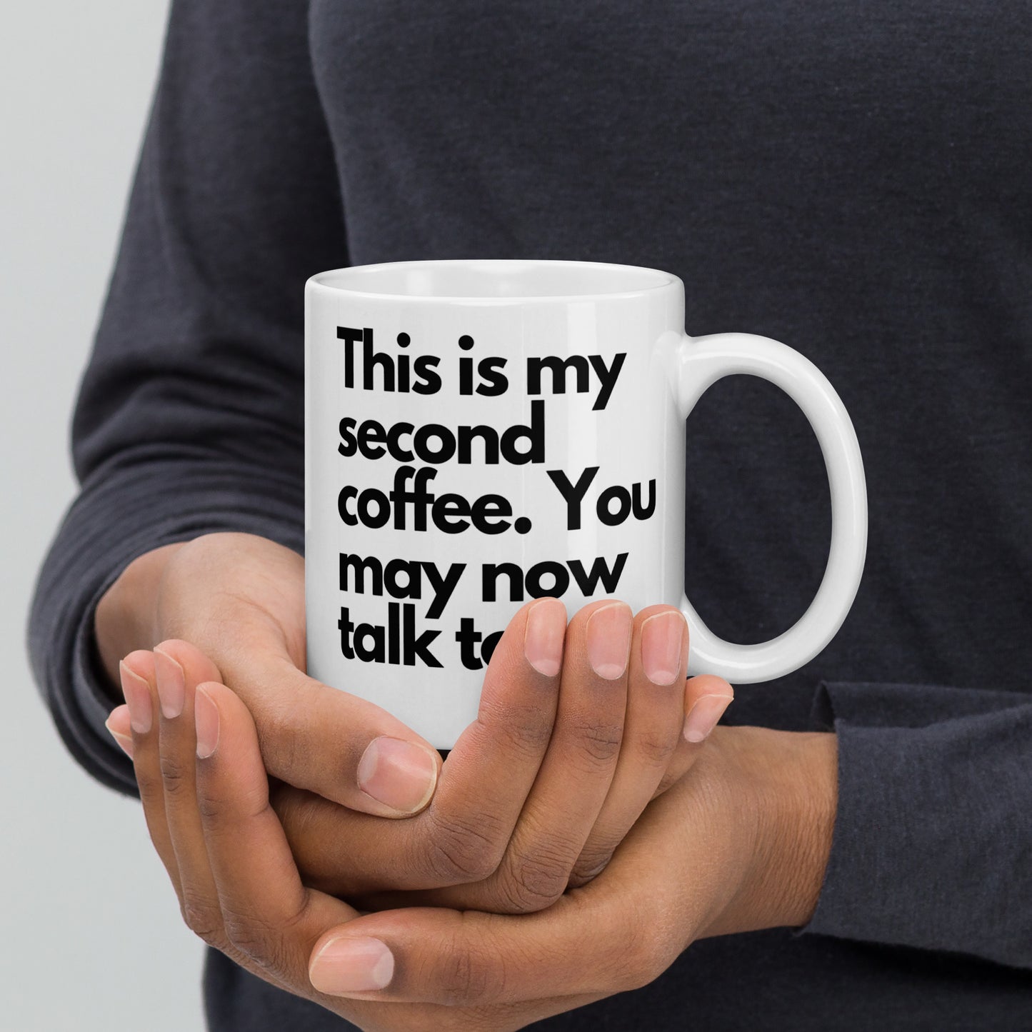 'Second Coffee' 11oz White Glossy Mug